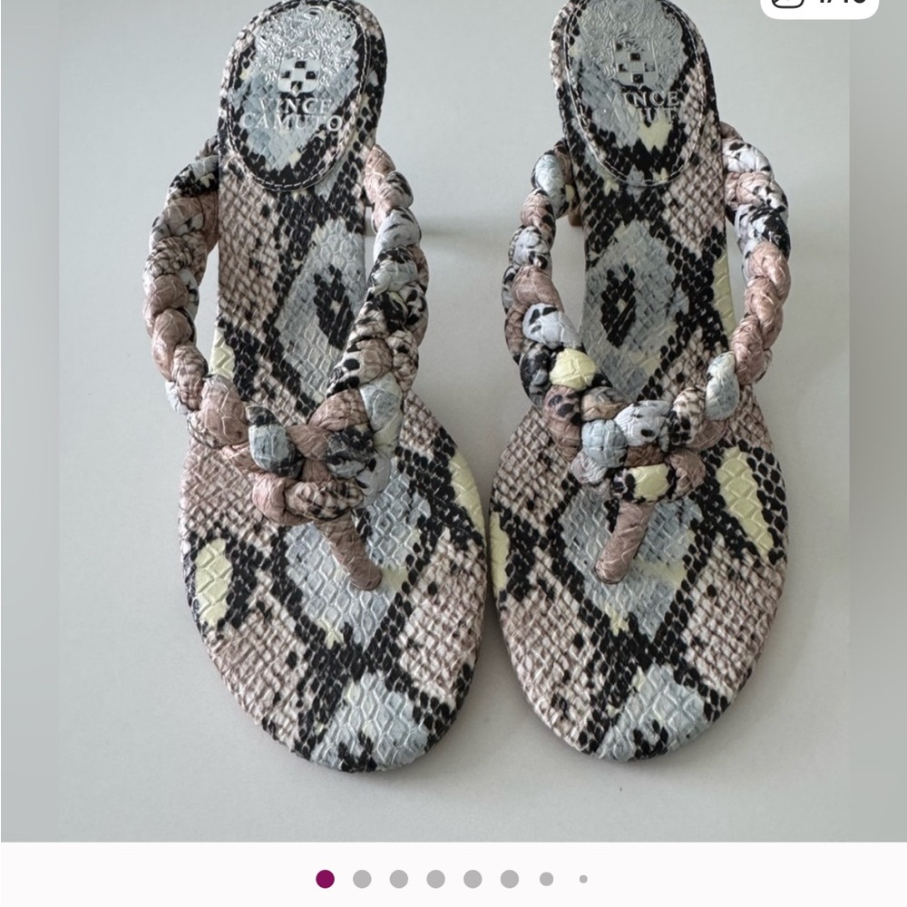 Snake Print Braided Sandals Vince Camuto Size 7